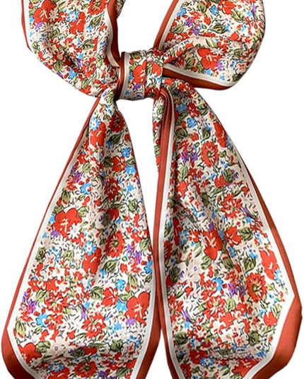 Head Scarf Purse Handle Neck Satin Hair Scarfs For Bag Lightweight Silky Long Thin Women's Fashion Scarves 59 * 5.9”
