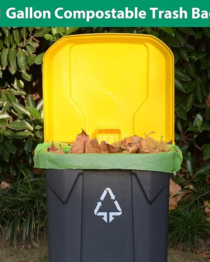 GreFusion Compostable Trash Bags 21 gallon,20 Count,Extra Thick 1.28 Mills,Fits13-25 gallon trash can, Extra Strong and thick,Compostable Lawn & Leaf Yard Waste bags,ASTM D6400,Bpi Certified