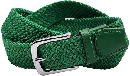 Falari Men Women Multicolored Elastic Stretch Braided Belt Canvas Fabric Woven No Holes Belt