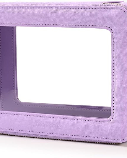 Aveniee Clear Makeup Bag Organizer,Large Travel Toiletry Bag for Women, Waterproof Cosmetic Pouch with Zippers,Car Organizers and Storage Case for Accessories,Lilac