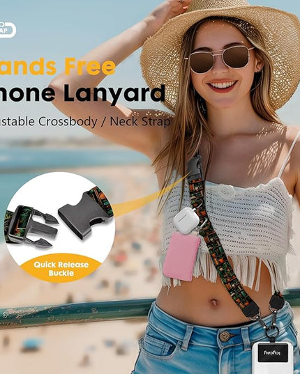 Phone Lanyard Crossbody, Plant Bookshelf Cell Phone Strap for Around The Neck Adjustable, Anti Theft Cute Lanyard for iPhone Case ID Holder Keys Accessories Travel Essential