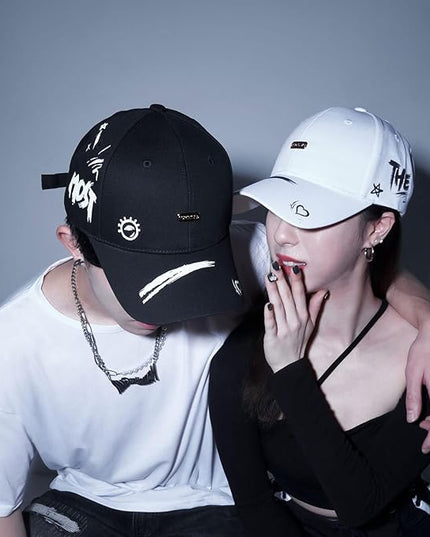 Trendy Unisex Graffiti Baseball Cap, Adjustable Cotton Baseball Cap for Men & Women, Athletic Streetwear Hat