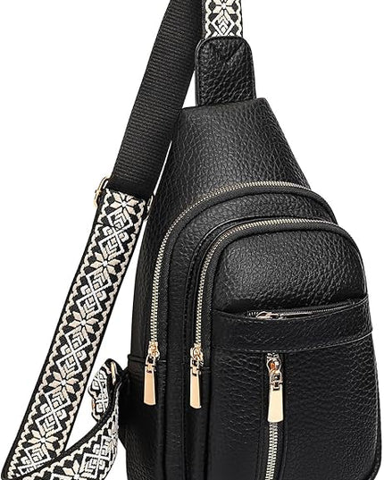 FALAN MULE Crossbody Bags for Women Trendy Leather Sling Chest Bag Fanny Packs for Women