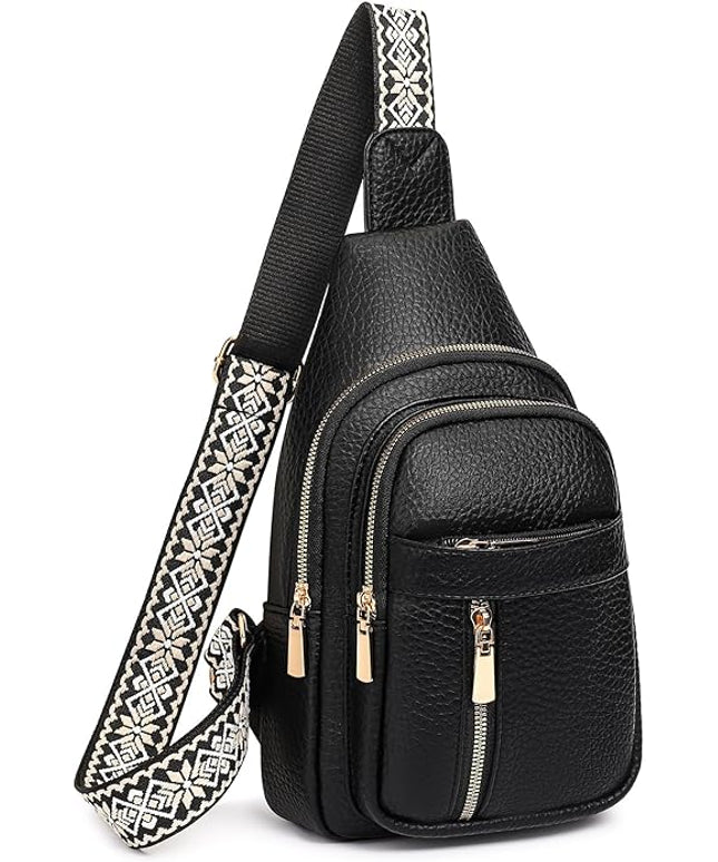 FALAN MULE Crossbody Bags for Women Trendy Leather Sling Chest Bag Fanny Packs for Women