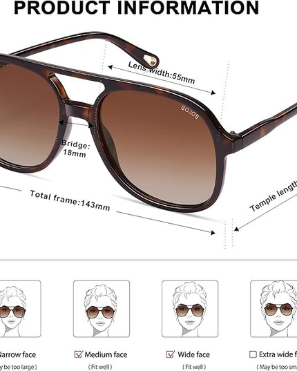 SOJOS Retro Polarized Aviator Sunglasses Womens Mens Classic 70s 80s Vintage Trendy Square Aviators SJ2174