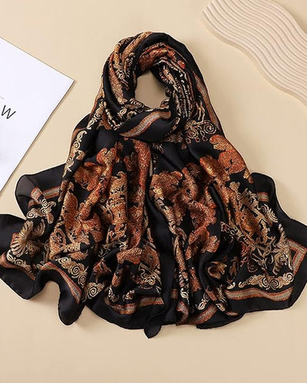 Fashion Scarves Scarf 100% Silk Feeling Scarf Silk Like Scarves Long Lightweight Sunscreen Shawls for Women