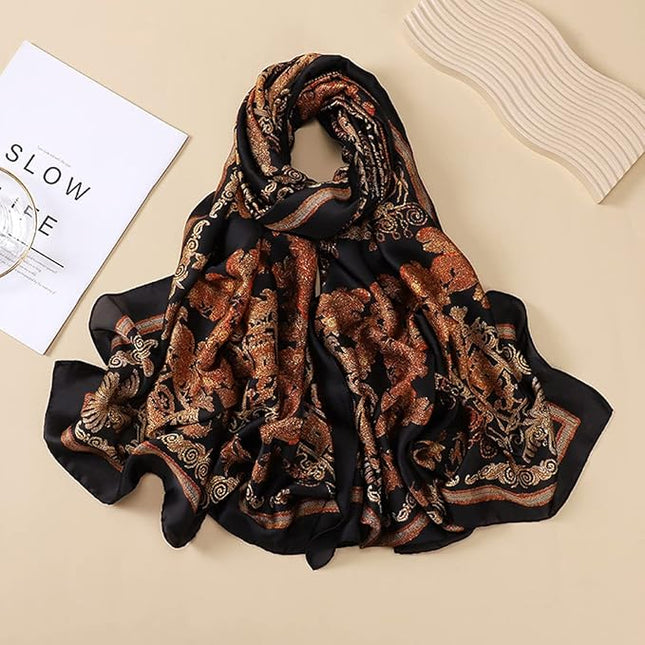 Fashion Scarves Scarf 100% Silk Feeling Scarf Silk Like Scarves Long Lightweight Sunscreen Shawls for Women