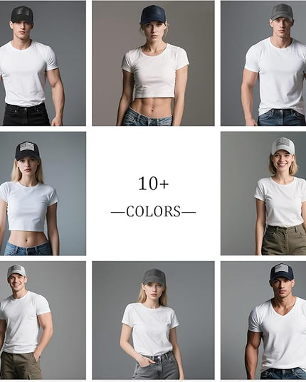 IIN American Flag Mesh Baseball Cap, Patriotic Trucker Hat for Men Women, Quick-Dry Breathable Design, Adjustable Snapback