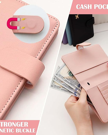 Melsbrinna Premium Leather Passport Holder Covers Case, Waterproof Rfid Blocking Travel Wallet Passport Holder with Pen Holder, Cute Passport Book for Women/Men
