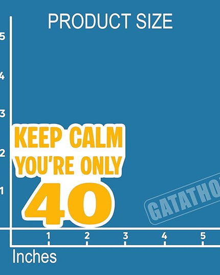 (3Pcs) Funny 40th Birthday Stickers –Keep Calm You are Only 40 - Cheers to 40 Years Sticker Waterproof Vinyl Decals for Forty Birthday Gifts, Water Bottles, Scrapbooks, Journals, 3 x 2.7 inch