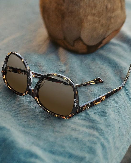 CARFIA Acetate Oversized Square Polarized Sunglasses for Women UV Protection Retro Trendy Big Shades