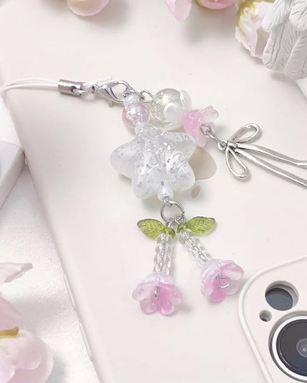 1-4PCS Cute Phone Charms Aesthetic Y2K Cell Phone Charms Strap Pink Strawberry Butterfly Star PhoneCharm Y2K Accessories for Bag Keychain Airpods Camera Pendants Decor
