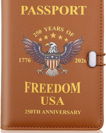 Melsbrinna Premium Leather Passport Holder Covers Case, Waterproof Rfid Blocking Travel Wallet Passport Holder with Pen Holder, Cute Passport Book for Women/Men