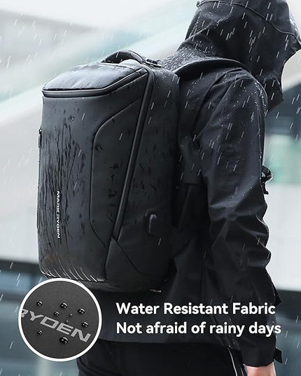 MARK RYDEN Business Backpack for Men, Waterproof High Tech Backpack with Sport Car Shape Design and USB Charging Port, Travel Laptop Backpack Fits 17.3 Inch Notebook (YKK-2 Pockets)