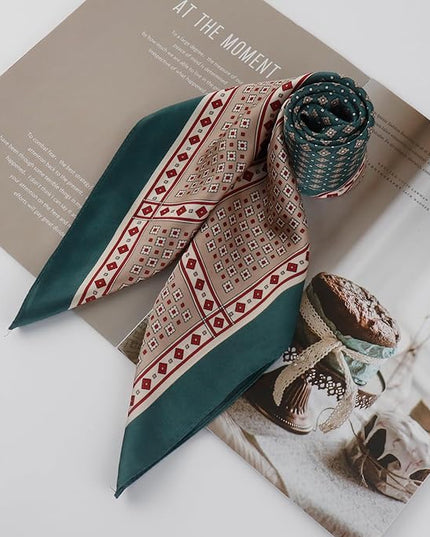 27.5 Inches Square Silk Feeling Neck Scarf for Men Necktie Silk Bandanas Pocket Square Cowboy Scarves
