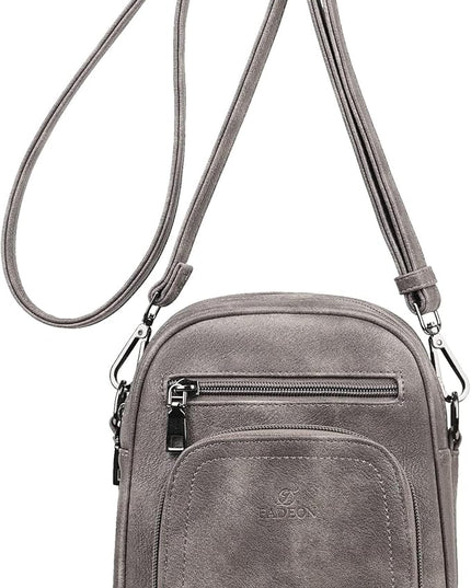 FADEON Small Purses for Women Crossbody Bags, Designer PU Leather Mini Cross Body Purse Travel Shoulder Bag Card Slots
