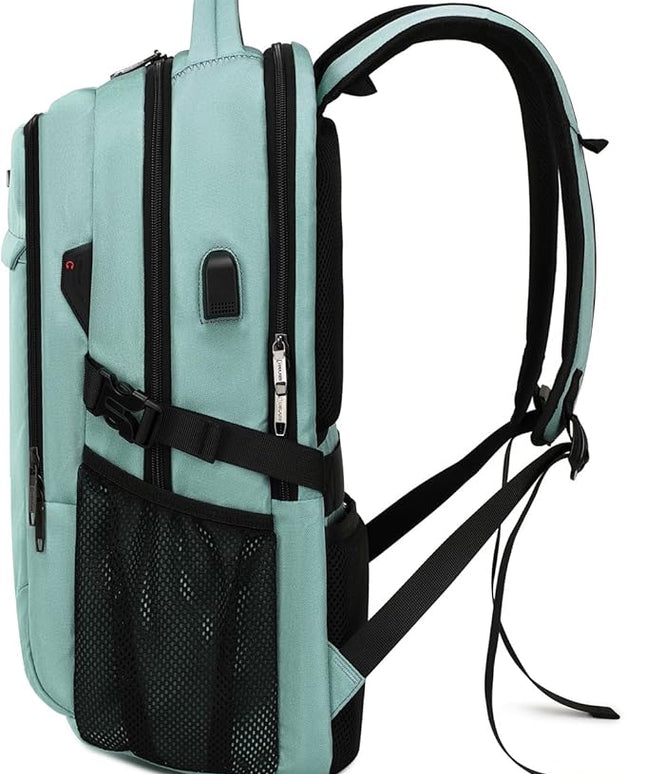 DUSLANG 17 Inch Laptop Backpack for Travel Water Resistant College Backpack for Men/Women Laptop Bag with USB Charging Port, Green A