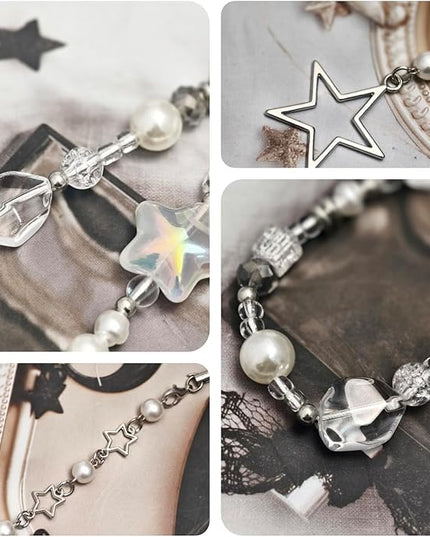 2 Pack Phone Charms, Cute Aesthetic Beaded PhoneCharm Strap Phone Lanyard String PhoneChain Accessories for Bag Keychain Airpods Camera Pendants