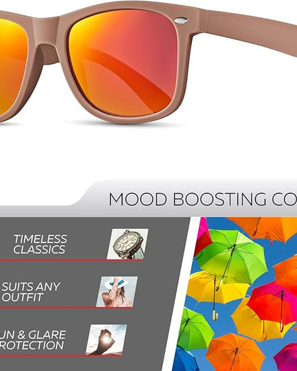 Retro Rewind Polarized Sunglasses for Men and Women - UV Protection Classic Sun Glasses