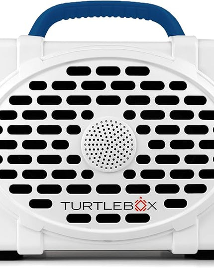 Turtlebox Original Gen 3: Portable Outdoor Bluetooth Speaker – Ultra-Loud (120dB), Waterproof (IP67), Rugged, Impact-Resistant, 3-Day Battery | Party Mode: Unlimited Pairing Stereo, White/Royal Blue