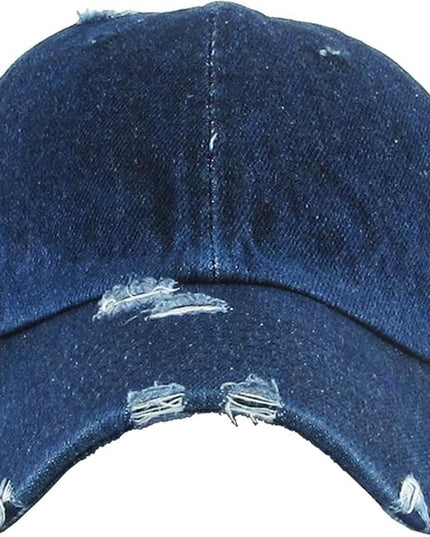 KBETHOS Vintage Washed Distressed Cotton Dad Hat Baseball Cap Adjustable Polo Trucker Unisex Style Headwear