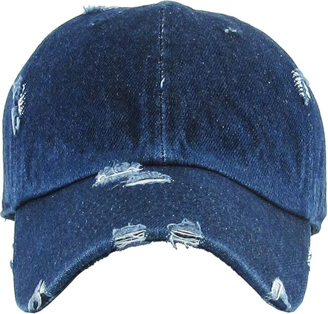KBETHOS Vintage Washed Distressed Cotton Dad Hat Baseball Cap Adjustable Polo Trucker Unisex Style Headwear