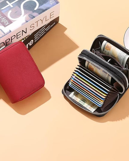 GOIACII Small Genuine Leather Wallet for Women, RFID Blocking Credit Card Holder Wallet