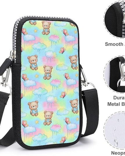 Unisex Small Crossbody Bags, Women Men Portable Adjustable Crossbody Phone Wallet Pouch