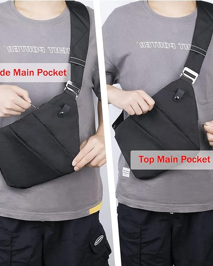 VADOO Sling Bag for Men and Women, Anti theft Crossbody Bag Lightweight Shoulder Chest Bag for Travel Gym