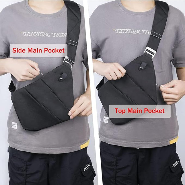 VADOO Sling Bag for Men and Women, Anti theft Crossbody Bag Lightweight Shoulder Chest Bag for Travel Gym
