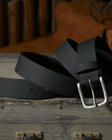 VATAN Men's Genuine Leather Casual Every Day Jeans Belts, Handmade Men Leather Belt with Gift Box