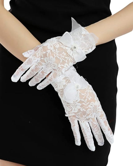 Sahabowi Satin Gloves Formal Bridal Banquet Party Wedding Opera Solid Colorful Mitten For Women