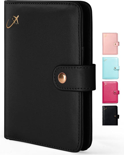 Forvencer Passport Holder Cover with Money Pocket, RFID Blocking Passport Wallet for Travel, Premium Travel Card Case, Waterproof Travel Accessories for Women, Black