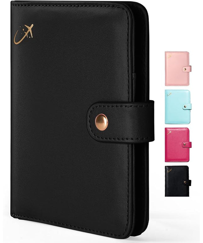 Forvencer Passport Holder Cover with Money Pocket, RFID Blocking Passport Wallet for Travel, Premium Travel Card Case, Waterproof Travel Accessories for Women, Black