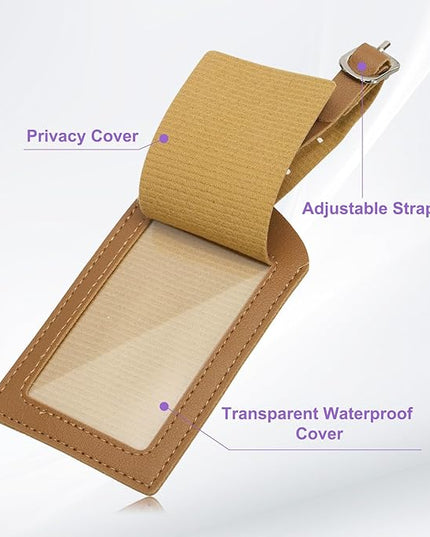 PATIKIL Passport Holder for Travel, Initial Passport Cover and Luggage Tag Set with Alphabet Chenille Letter Patch Travel Wallet Bag Suitcase Identifier for Women Family Travel Brown L
