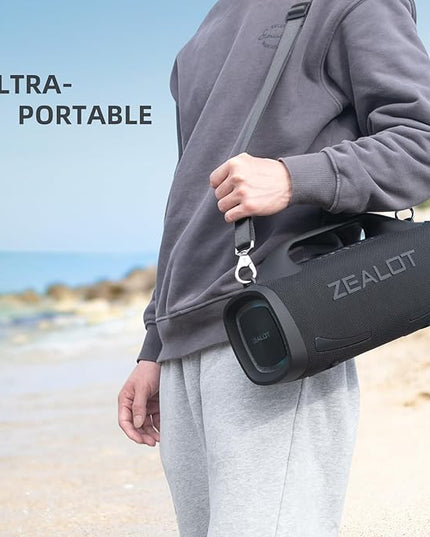 ZEALOT Bluetooth Speaker, 110W Peak(100W) Booming Sound Speakers Wireless, Dual Pairing, XBass, Bluetooth 5.3, 24000mAh Power Bank, Portable Outdoor Waterproof Speaker for Camping, Beach and Party