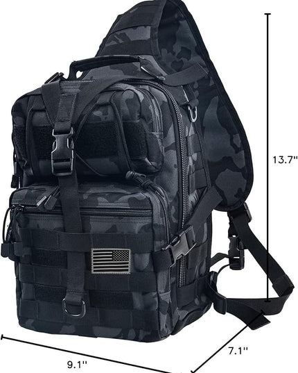 hopopower Tactical Sling Bag, Sport Bag Military Rover Shoulder Backpack EDC Assault Range Bag, Chest Pack Handbag Waterproof