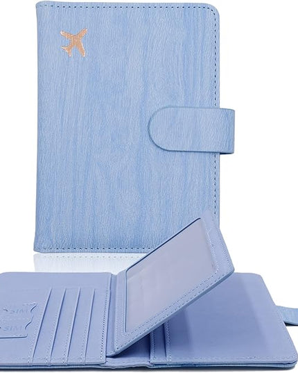 Melsbrinna Rfid Passport Holder for Travel women/Men, Cute Passport Wallet Rfid Blocking Card Slots, Rfid Passport Cover/CaseTravel Wallet, Passport Book Holder (1, Blue4)