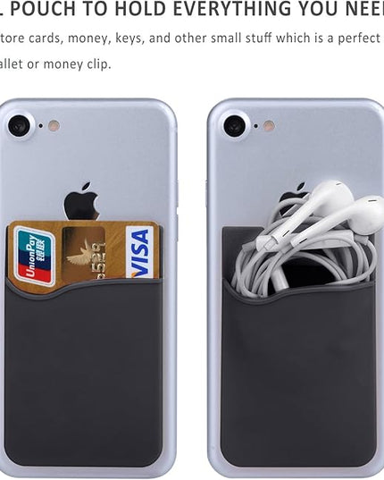 Adhesive Card Holder, 6 Pack Silicone Credit Card Holder for iPhone, Adhesive Silicone Back of Phone Wallet,Rubber Card Holder for Phone Case for iPhone 17 16 15 14 13 Pro Max,iPad,Samsung,LG,Tablet