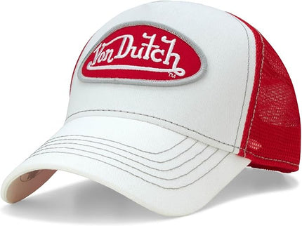 Von Dutch Unisex Trucker Hat - Curved Bill Mesh Back Retro Classic Adjustable Snapback Baseball Cap for Men and Women