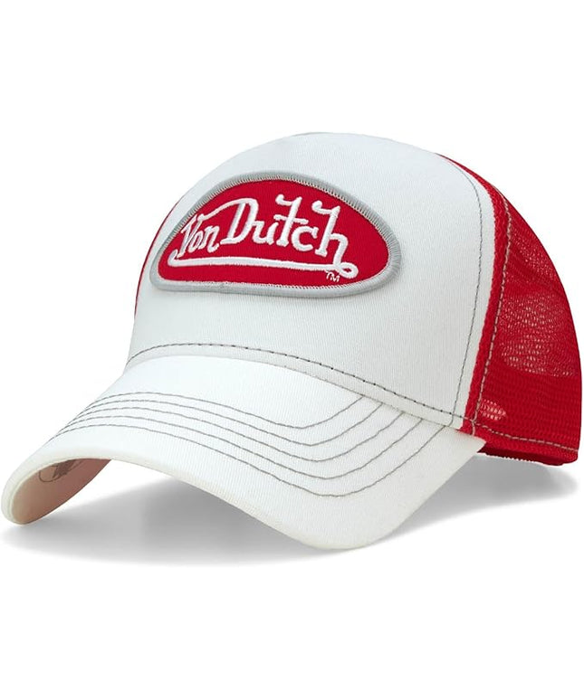 Von Dutch Unisex Trucker Hat - Curved Bill Mesh Back Retro Classic Adjustable Snapback Baseball Cap for Men and Women