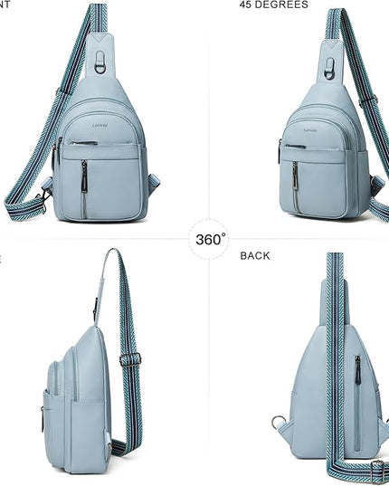 7L Sling Bag For Women Men Backpack Fanny Pack Crossbody Chest Travel Shoulder Belt Bags Purse Handbag PU Leather