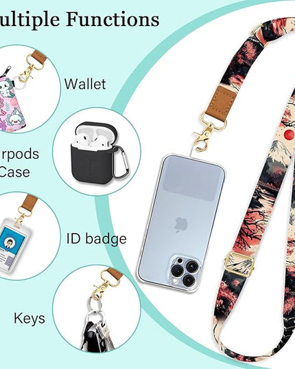 Phone Lanyard Crossbody Strap, Mountain Sunrise Cell Phone Lanyards for Around the Neck Wristlet Shoulder, Wrist Strap for Keys Adjustable Accessories Travel Essentials