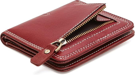 TFKGS Slim Wallet for Women RFID Wallet Women Small Wallets Woman Thin Credit Card Holder RFID Blocking Bifold Compact Pocket Ladies Leather Red Mini Purse