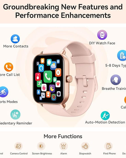 Smart Watch for Women Android & iPhone, Alexa Built-in, IP68 Waterproof Activity Fitness Tracker with Bluetooth Call (Answer/Make), 1.8" Smartwatch with Heart Rate/SpO2/Sleep Monitor, 100+ Sports Mode
