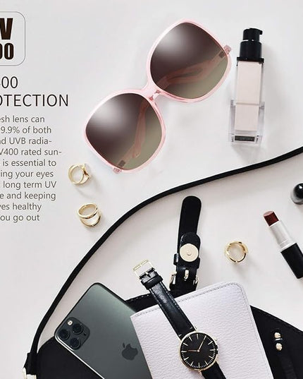 The Fresh Women's Oversized Square Jackie O Cat Eye Hybrid Butterfly Fashion Sunglasses - Exquisite Packaging
