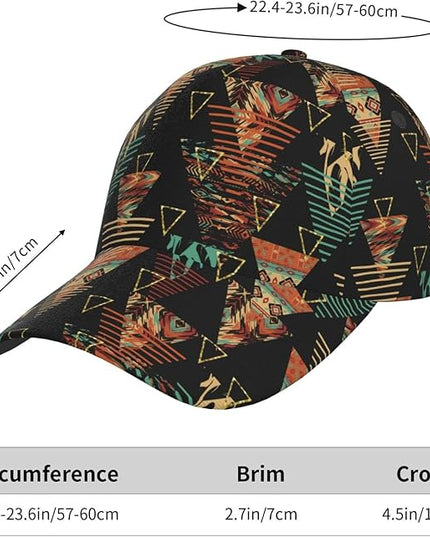 African Ethnic Tribal Style Baseball Cap for Men Women, Fashion Adjustable African Hat Casual Trucker Hats Sun Caps