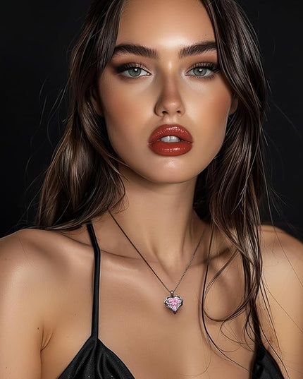 CDE Christmas Gifts for Women Angel Wings Necklace for Women with Birthstone, Love Heart Silver Tone/Gold Tone Pendant, Ideal Anniversary or Birthday Jewelry Gifts for Wife Girlfriend Her