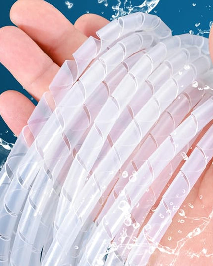 Spiral Cable Wrap - 9.8 Ft 5/8" Spiral Wire Wrap Cord Covers Bundle Sleeve Hose for Computer Electrical Wire Organizer (White, 5/8 Inch-9.8Ft)