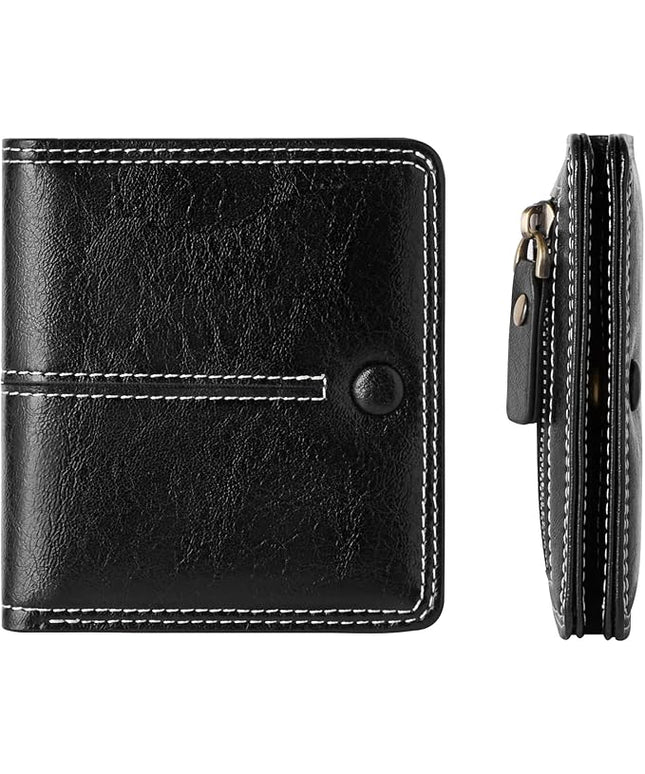 TFKGS Slim Wallet for Women Vegan Leather RFID Blocking, Small Thin Credit Card Holder Bifold Compact Pocket Ladies Mini Purse Black